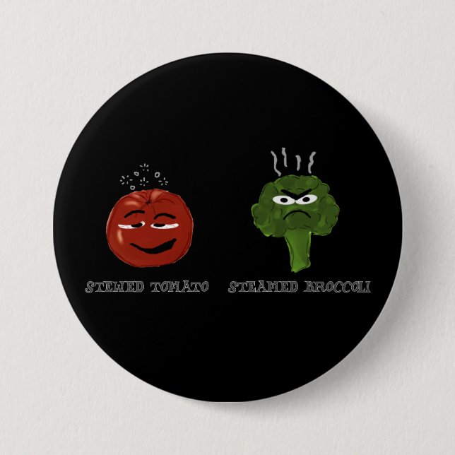 Macaron Rond 7,6 Cm Bouton drôle avec l'humour végétal de calembour (Devant)