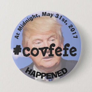 Macaron Rond 7,6 Cm Bouton du bip de Donald Trump de #covfefe