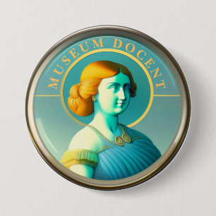 Macaron Rond 7,6 Cm Bouton du document du musée