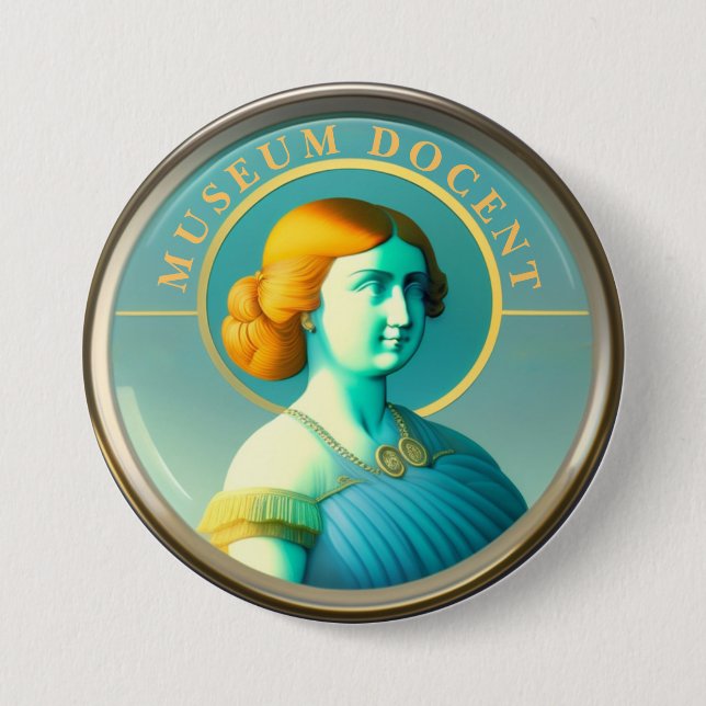 Macaron Rond 7,6 Cm Bouton du document du musée (Devant)