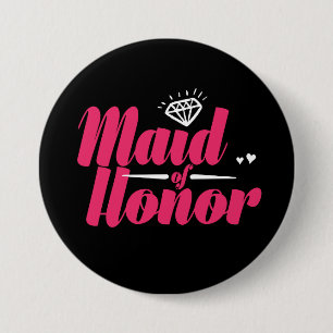 Macaron Rond 7,6 Cm Bouton du Mariage du parti de la servante d'honneu