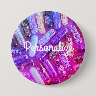 Macaron Rond 7,6 Cm Bouton du médicament de parties scintillant infirm