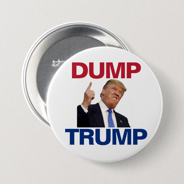Macaron Rond 7,6 Cm Bouton DUMP TRUMP (Devant & derrière)