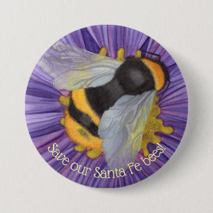 Macaron Rond 7,6 Cm Bouton Enregistrer nos abeilles personnalisées
