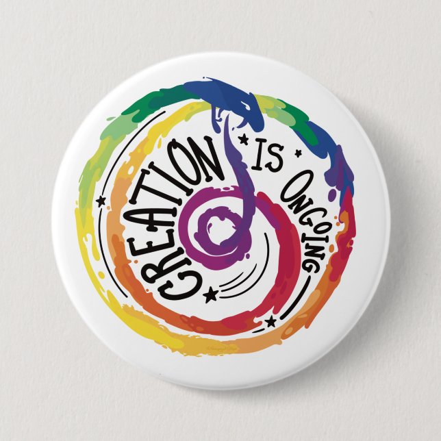 Macaron Rond 7,6 Cm Bouton enseignant Rainbow Growth Mindset (Devant)