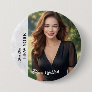 Macaron Rond 7,6 Cm Bouton épinglé de spectacle de glace de marbre