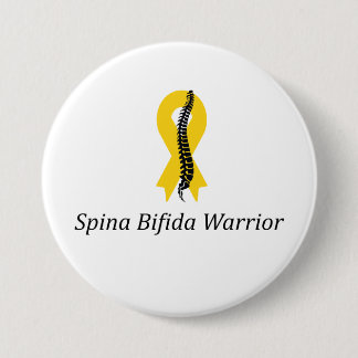 Macaron Rond 7,6 Cm Bouton épingle guerrier Spina Bifida avec ruban ja