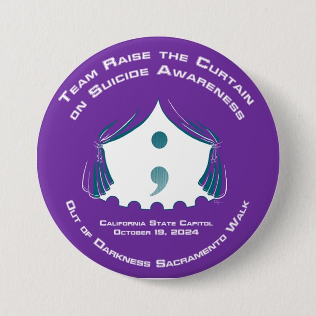 Macaron Rond 7,6 Cm Bouton Équipe (Devant)