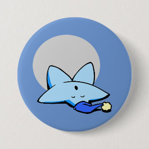 Macaron Rond 7,6 Cm Bouton étoile bleu dormant
