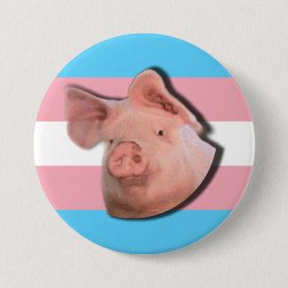 Macaron Rond 7,6 Cm Bouton Fierté de Trans Pig