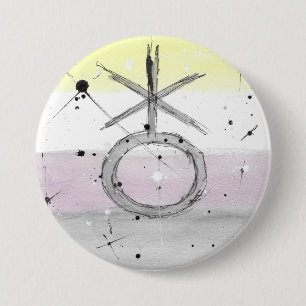 Macaron Rond 7,6 Cm Bouton Fierté non binaire TROS