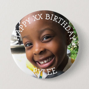 Macaron Rond 7,6 Cm Bouton Fille d'anniversaire personnalisé