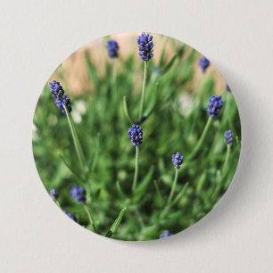 Macaron Rond 7,6 Cm Bouton Fleurs violettes