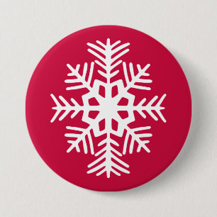Macaron Rond 7,6 Cm Bouton Flocon de neige