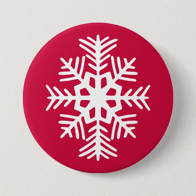 Macaron Rond 7,6 Cm Bouton Flocon de neige (Devant)
