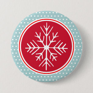 Macaron Rond 7,6 Cm Bouton Flocon de neige