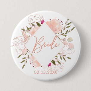 MACARON ROND 7,6 CM BOUTON FLORAL DE LA BRIDE D'ÉQUIPE