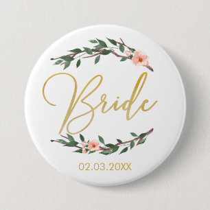 MACARON ROND 7,6 CM BOUTON FLORAL DE LA BRIDE D'ÉQUIPE
