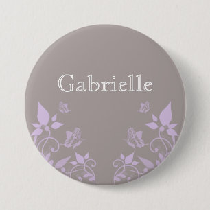Macaron Rond 7,6 Cm Bouton floral papillon Lilac