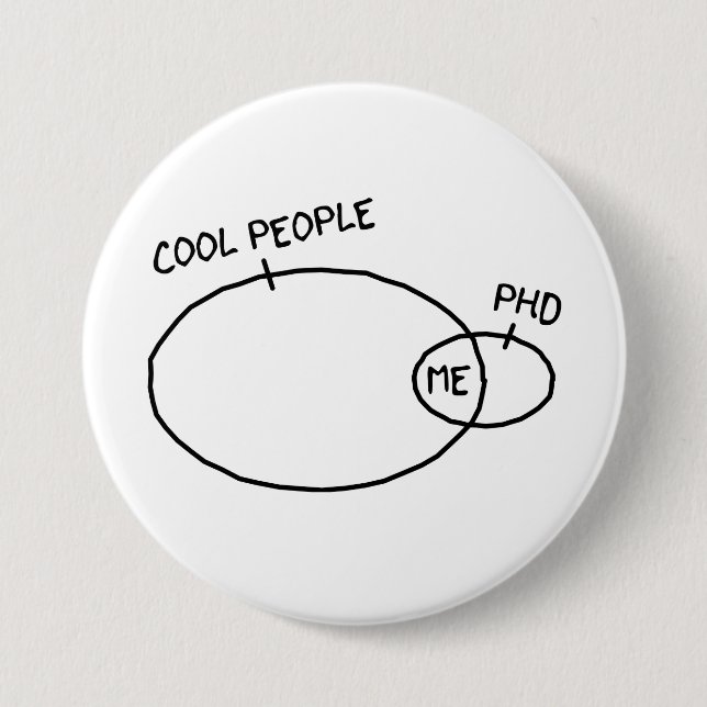 Macaron Rond 7,6 Cm Bouton frais de PhD (Devant)