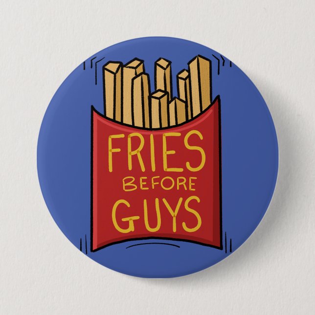 Macaron Rond 7,6 Cm Bouton Fries Avant les garçons (Devant)