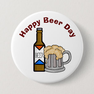 Macaron Rond 7,6 Cm Bouton Fun Beer Day