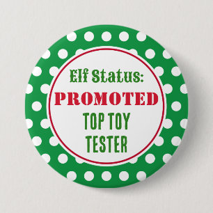 Macaron Rond 7,6 Cm Bouton Funny Christmas Elf Award