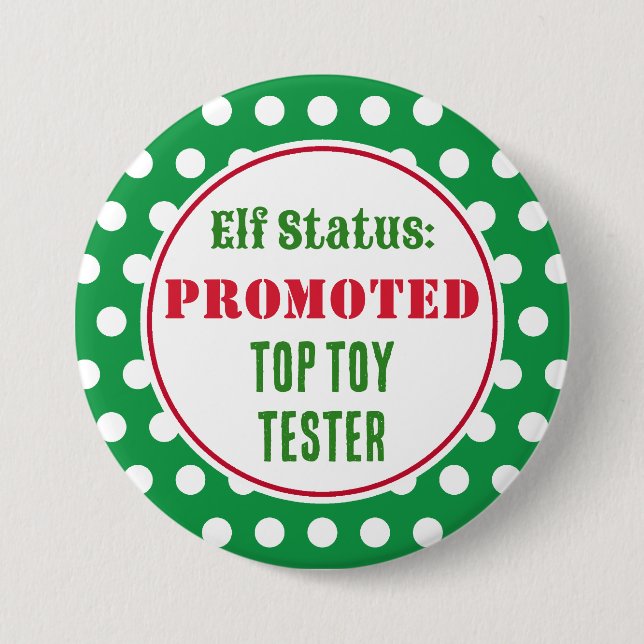 Macaron Rond 7,6 Cm Bouton Funny Christmas Elf Award (Devant)