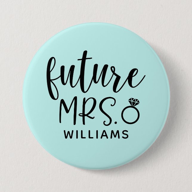 Macaron Rond 7,6 Cm Bouton Futur Parti Mme Bachelorette (Devant)