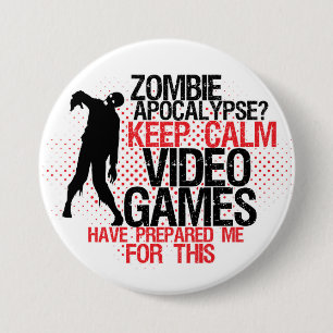 Macaron Rond 7,6 Cm Bouton Garder le calme Zombie Apocalypse amusant G