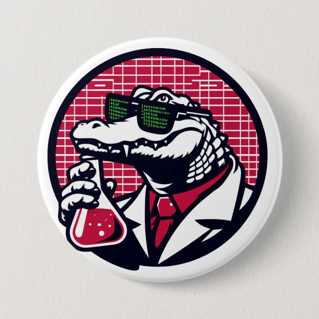 Macaron Rond 7,6 Cm Bouton Gator Cyber News (Devant)