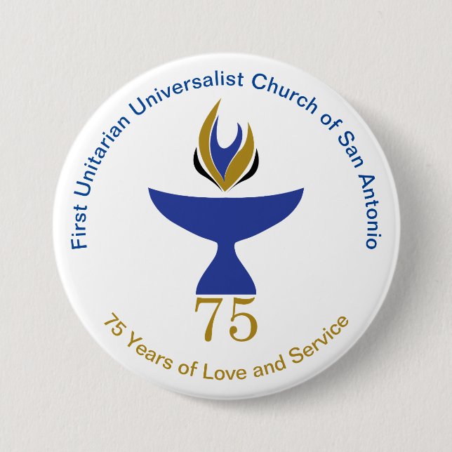 Macaron Rond 7,6 Cm Bouton grand, 3 pouces (Devant)