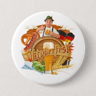 Macaron Rond 7,6 Cm Bouton Grand Oktoberfest