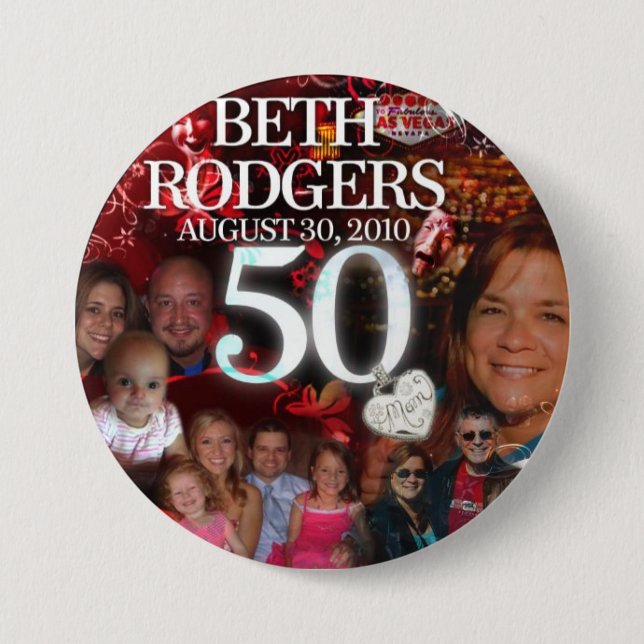 Macaron Rond 7,6 Cm bouton graphique (Devant)