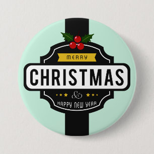 Macaron Rond 7,6 Cm Bouton Gros voeux de Noël