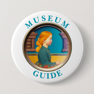 Macaron Rond 7,6 Cm Bouton Guide du musée