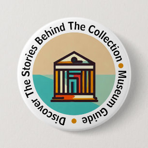 Macaron Rond 7,6 Cm Bouton Guide du musée