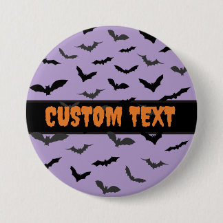 Macaron Rond 7,6 Cm Bouton Halloween personnalisable, chauves-souris n