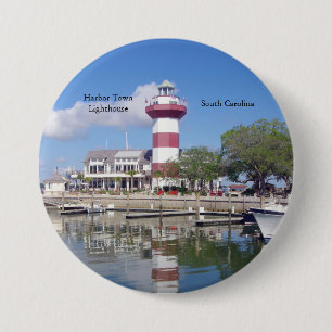 Macaron Rond 7,6 Cm Bouton Harbour Town Lighthouse