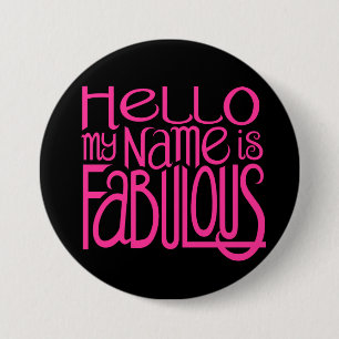 Macaron Rond 7,6 Cm Bouton Hello Fabulous