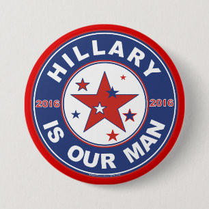 Macaron Rond 7,6 Cm Bouton Hillary Clinton 2016