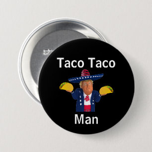 Macaron Rond 7,6 Cm Bouton Homme Taco Taco