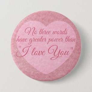 Macaron Rond 7,6 Cm Bouton "I LOVE YOU"