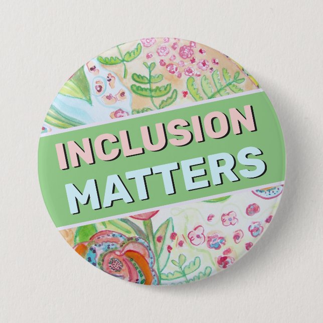 Macaron Rond 7,6 Cm Bouton Inclusion Matters (Devant)