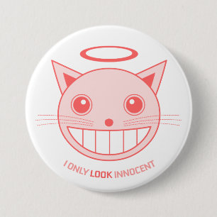 Macaron Rond 7,6 Cm Bouton innocent de chat