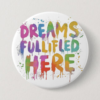 Macaron Rond 7,6 Cm Bouton Inspirationnel "Dreams Fulful Here"