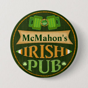 Macaron Rond 7,6 Cm Bouton irlandais de Pub du jour de St Patrick