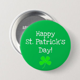 Macaron Rond 7,6 Cm Bouton irlandais Shamrock de la journée Green St.