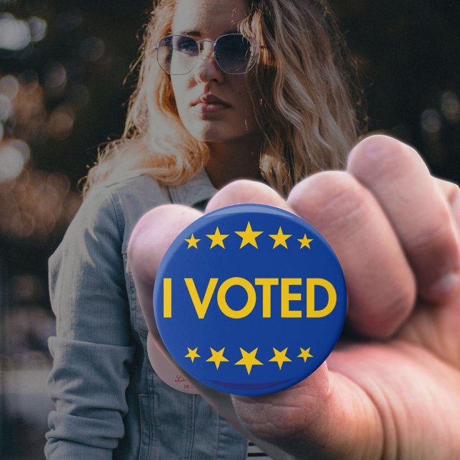 Macaron Rond 7,6 Cm Bouton J'ai voté Europe Élections Futur Démocratie (Créateur téléchargé)