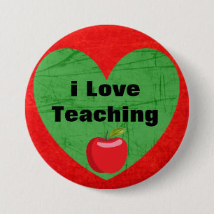 Macaron Rond 7,6 Cm Bouton J'aime enseigner